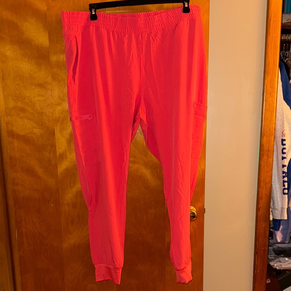 Coral Scrub Pants